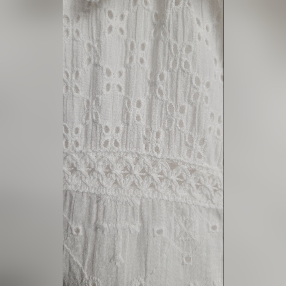 Sundance Women's White 100% Cotton Eyelet Blouse | Size XS-P - Picture 3 of 5